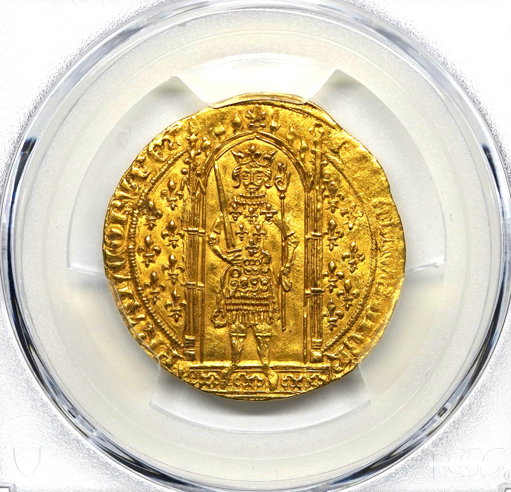 Sold】1364-80年 シャルル5世 フランスピエド金貨 MS62 PCGS